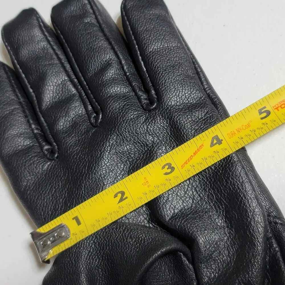 Celtek Domo Leather Gloves Womens‎ Large Black Faux Fur Lined Driving Winter New